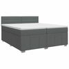 vidaXL Posteľ boxspring s matracom Tmavosiv&aacute; 200 x 200 cm L&aacute;tka