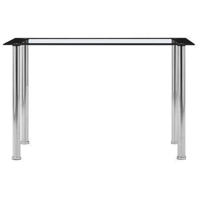 vidaXL Jedálenský stôl, čierny a priehľadný 120x60x75 cm, tvrdené sklo