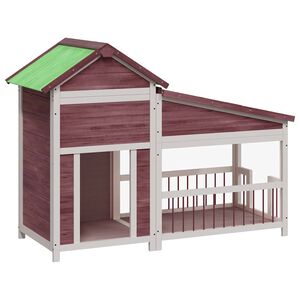 vidaXL Koterec pre psa mocha k&aacute;va 143x60,5x109 cm borovicov&yacute; mas&iacute;v
