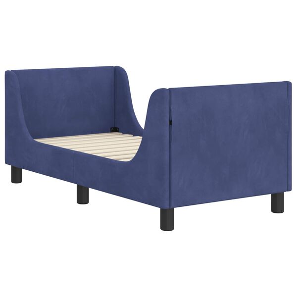 vidaXL R&aacute;m detskej postele s čelom Policajn&aacute; modr&aacute; 70 x 140 cm Zamat