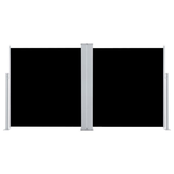 vidaXL Zaťahovacia bočná markíza, čierna 100x600 cm