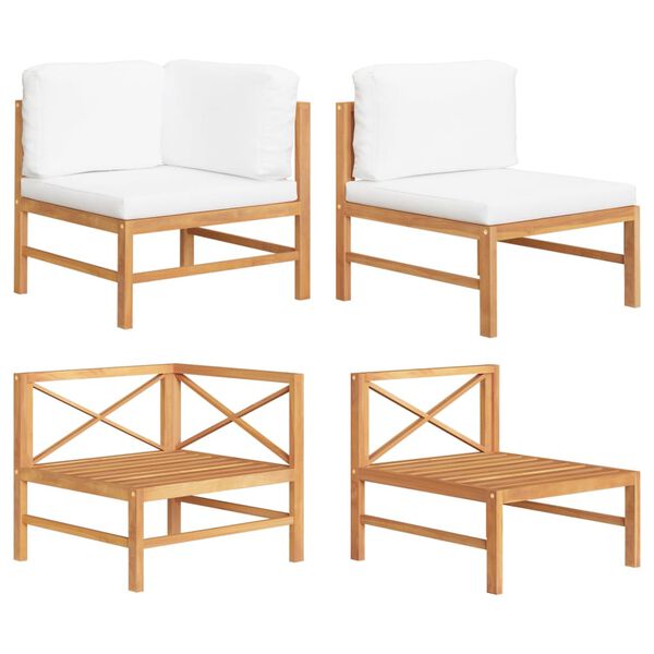 vidaXL 2-dielna z&aacute;hradn&aacute; sedacia s&uacute;prava s kr&eacute;mov&yacute;mi podložkami t&iacute;kov&eacute; drevo