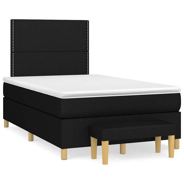 vidaXL Boxspring posteľ s matracom čierna 120x190 cm l&aacute;tka