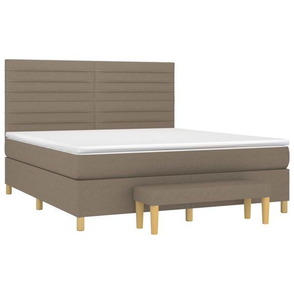vidaXL Posteľn&yacute; r&aacute;m boxspring s matracom sivohned 160x200 cm l&aacute;tka