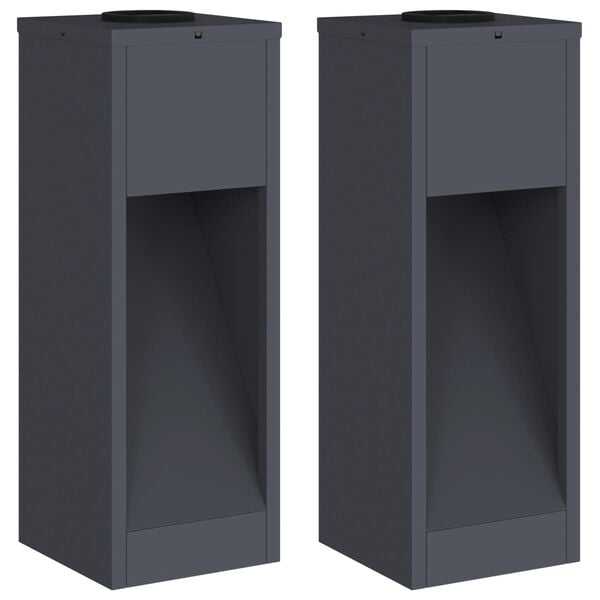 vidaXL Solárna LED chodníková lampa 2 pcs Antracit