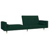 vidaXL 2-miestna rozkladacia pohovka s 2 vank&uacute;&scaron;mi, tmavozelen&aacute;, zamat