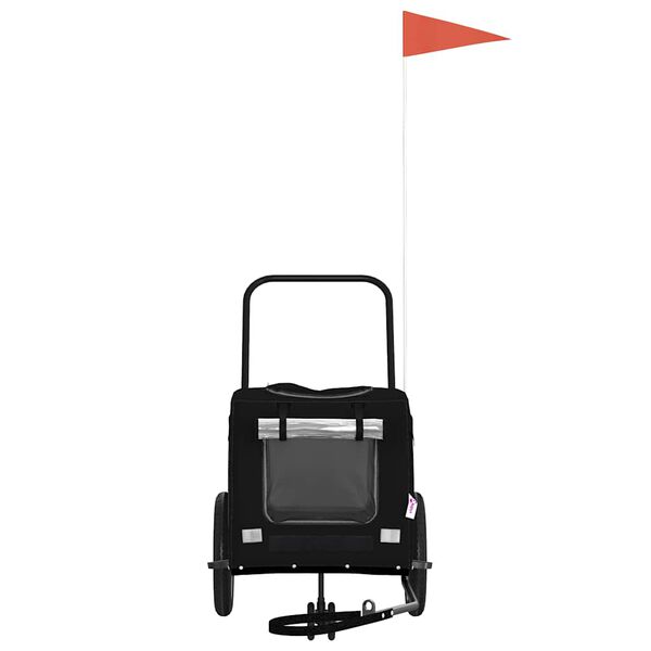 vidaXL Vozík za bicykel pre domáce zvieratá s úložiskom Čierna