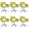 vidaXL Otočné jedálenské stoličky 6 ks, zelené, látka