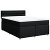 vidaXL Posteľn&yacute; r&aacute;m boxspring s matracom čierny 160x200 cm l&aacute;tka