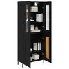 vidaXL Highboard Čierny dub 69,5 x 34 x 180 cm Kompozitné drevo