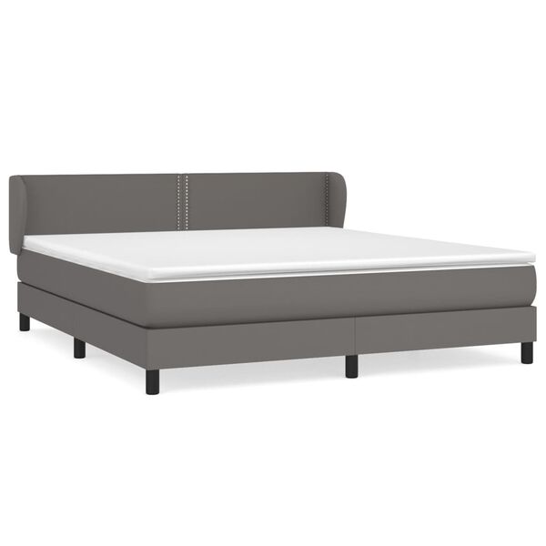 vidaXL Boxspring posteľ s matracom siv&aacute; 160x200 cm umel&aacute; koža