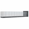 vidaXL Voli&eacute;ra s nadstavcom strieborn&aacute; 1037x203x216 cm oceľ