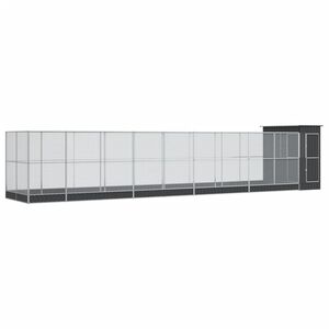 vidaXL Voli&eacute;ra s nadstavcom strieborn&aacute; 1037x203x216 cm oceľ
