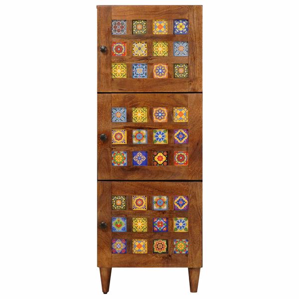 vidaXL Highboard s dverami Orech 40 x 33 x 110 cm Mas&iacute;vne mango drevo