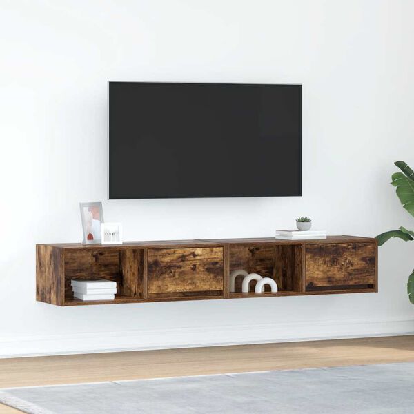 vidaXL TV stol&iacute;ky 2 ks dymov&yacute; dub 80x31x25,5 cm spracovan&eacute; drevo