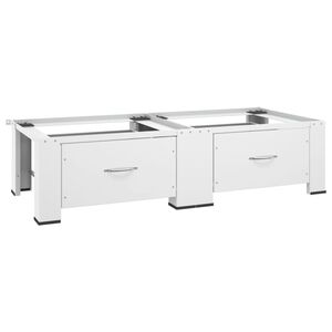 vidaXL Dvojit&yacute; podstavec pod pr&aacute;čku a su&scaron;ičku so z&aacute;suvkami, biely