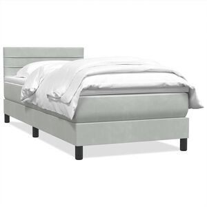 vidaXL Posteľn&yacute; r&aacute;m boxspring s matracom Svetlosiv&aacute; 80x210 cm zamat