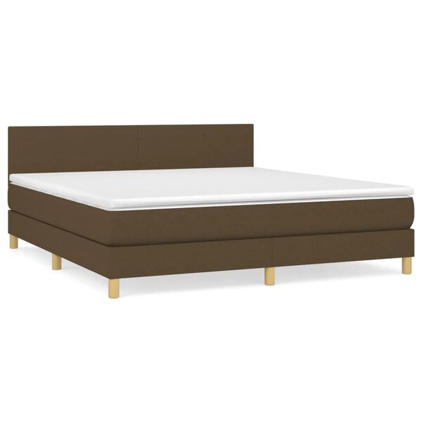 vidaXL Boxspring posteľ s matracom tmavohned&aacute; 160x200 cm l&aacute;tka