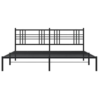 vidaXL Kovový rám postele s čelom čierny 180x200 cm