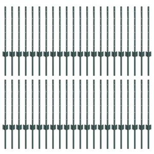 vidaXL Zabudovan&yacute; plotov&yacute; stĺpik 44 pcs Zelen&aacute; 100 cm