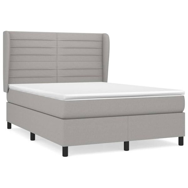 vidaXL Boxspring posteľ s matracom bledosiv&aacute; 140x200 cm l&aacute;tka