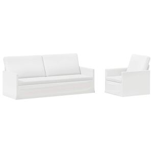 vidaXL Sada pohoviek 2 pcs Biela L&aacute;tka