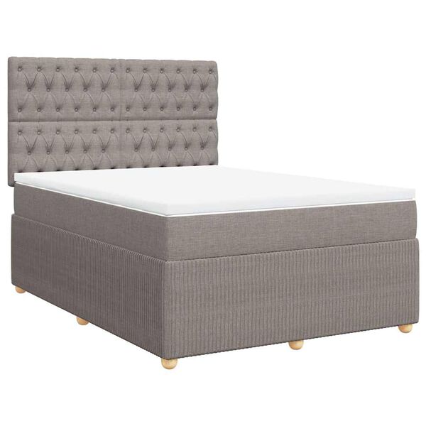 vidaXL Posteľn&yacute; r&aacute;m boxspring s matracom sivohned 160x200 cm l&aacute;tka