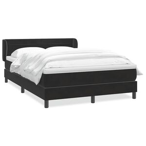 vidaXL Posteľn&yacute; r&aacute;m boxspring s matracom čierny 140x210 cm zamat