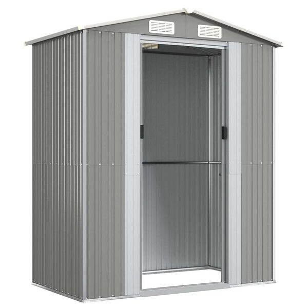 vidaXL Záhradná kôlňa bledosivá 192x108x223 cm pozinkovaná oceľ