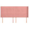 vidaXL Čelo postele so z&aacute;hybmi ružov&yacute; 163x16x118/128 cm zamat