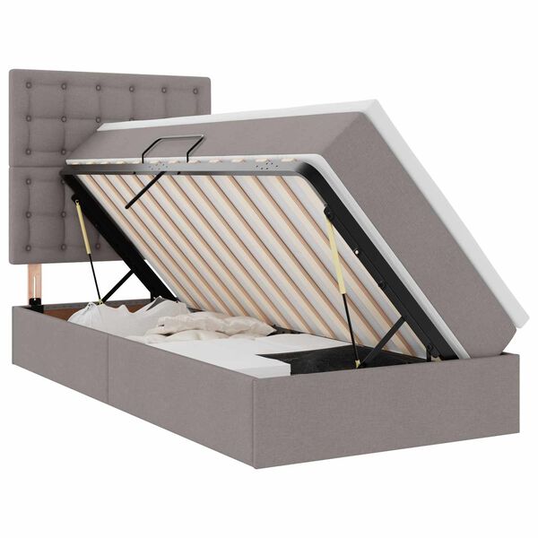 vidaXL Postel s &uacute;ložn&yacute;m prostorem a matrac&iacute; Sivohned&aacute; 90 x 200 cm