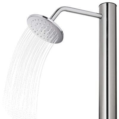 vidaXL Záhradná sprcha so sivým podstavcom 220 cm nehrdzavejúca oceľ