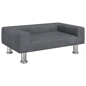 vidaXL Detsk&aacute; pohovka tmavosiv&aacute; 70x45x26,5 cm zamat