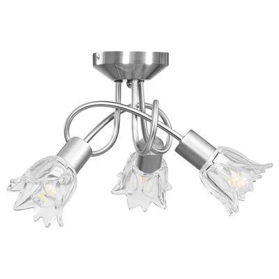vidaXL Stropná lampa+sklenené tienidlá na 3 žiarovky E14, tulipán