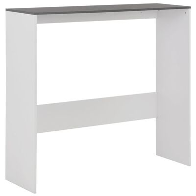 vidaXL Barový stôl s 2 stolovými doskami, bielo sivý 130x40x120 cm