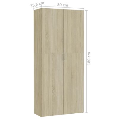 vidaXL Úložná skrinka, dub sonoma 80x35,5x180 cm, kompozitné drevo