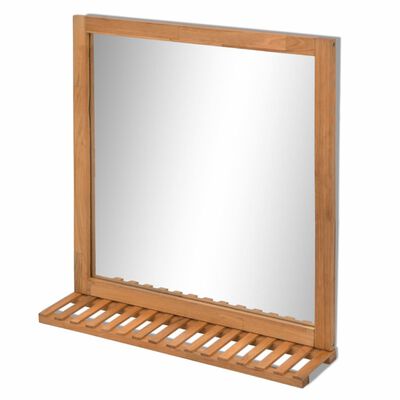 vidaXL Zrkadlo do kúpeľne, masívne orechové drevo, 60x63 cm