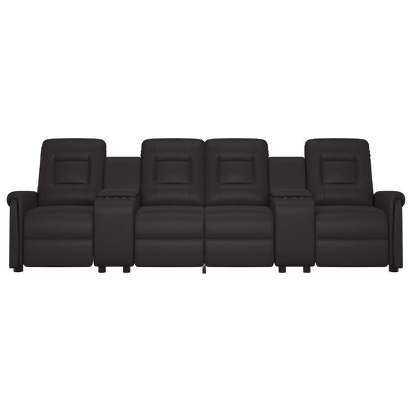 vidaXL 4-miestne sklápacie masážne kreslo+držiaky na poháre, čierne