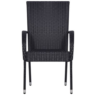 vidaXL Stohovateľné vonkajšie stoličky 4 ks polyratan čierne