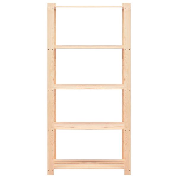 vidaXL Reg&aacute;ly s 5 policami 2 ks 80x38x170 cm borovicov&yacute; mas&iacute;v 250 kg