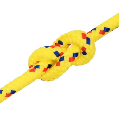vidaXL Lodné lano žlté 10 mm 50 m polypropylén