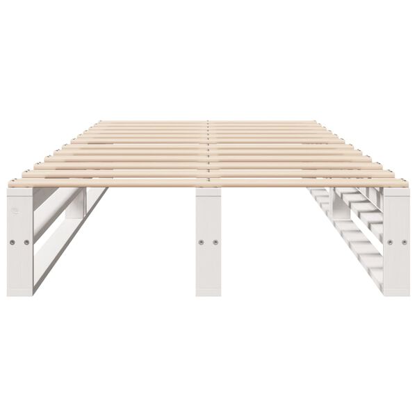 vidaXL Posteľ bez matraca biela 90x190 cm masívna borovica