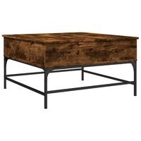 vidaXL Konferenčný stolík, tmavý dub 80x80x45 cm, kompozitné drevo+kov