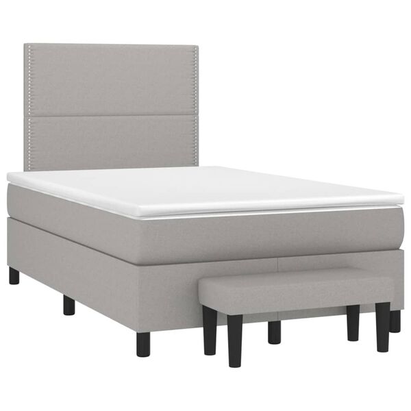 vidaXL Boxspring posteľ s matracom bledosivá 120x200 cm látka