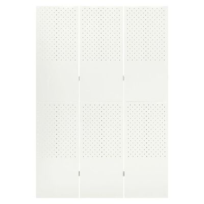 vidaXL 3-panelový paraván biely 120x180 cm oceľ