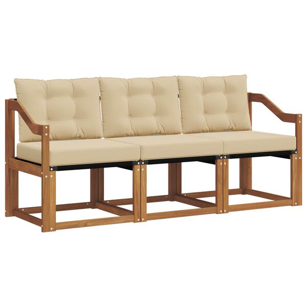 vidaXL Z&aacute;hradn&aacute; s&uacute;prava gaučov s vank&uacute;&scaron;om 3 pcs Pr&iacute;rodn&aacute; a b&eacute;žov&aacute;