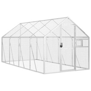 vidaXL Voli&eacute;ra strieborn&aacute; 1,79x4x1,85 m hlin&iacute;k