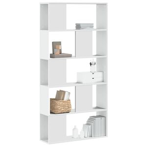 vidaXL Knižnica 5 pol&iacute;c biela 80,5x23,5x162,5 cm kompozitn&eacute; drevo
