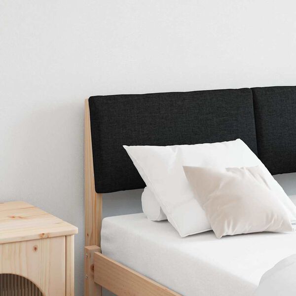 vidaXL Čal&uacute;nen&eacute; čelo postele Čierna 120 cm Mas&iacute;vne borovicov&eacute; drevo