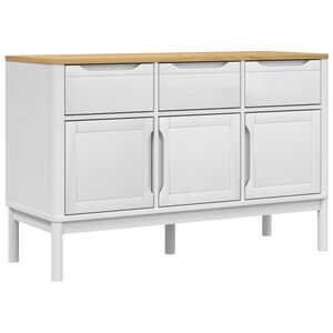 vidaXL Komoda FLORO biela 114x43x74 cm borovicov&yacute; mas&iacute;v
